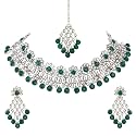 Atasi International Kundan Necklace Set with Earrings & Maang Tikka for Women | Ideal Jewellery for Wedding, Party & Festive Occasions