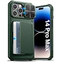ATATOO for iPhone 14 Pro Max Case Wallet, Card Holder (3-5 Cards), Green