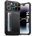 ATATOO for iPhone 14 Pro Max Case Wallet, Card Holder (3-5 Cards), Black