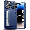 ATATOO for iPhone 14 Pro Max Wallet Case with Card Holder (3-5 Cards), Blue