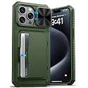 ATATOO for iPhone 15 Pro Max Case Wallet, Card Holder (3-5 Cards), Green