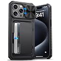ATATOO for iPhone 15 Pro Max Case Wallet, Card Holder (3-5 Cards), Black