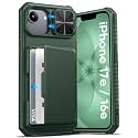 ATATOO for iPhone 17e/16e Case Wallet with Card Holder (3-5 Cards), Green