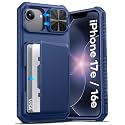 ATATOO for iPhone 17e/16e Wallet Case with Card Holder (3-5 Cards), Blue