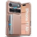 ATATOO for iPhone Air Case Wallet with Card Holder (3-5 Cards), Rose Gold