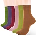 ATBITER Women Thin Cotton Crew Socks,Ankle Bootie Casual Dress Socks 6Pairs