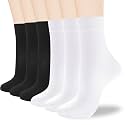 ATBITER Women Thin Cotton Crew Socks,Ankle Bootie Casual Dress Socks 6Pairs