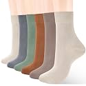 ATBITER Women Thin Cotton Crew Socks,Ankle Bootie Casual Dress Socks 6Pairs