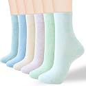 ATBITER Women Thin Cotton Crew Socks,Ankle Bootie Casual Dress Socks 6Pairs