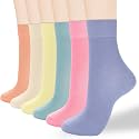 ATBITER Women Thin Cotton Crew Socks,Ankle Bootie Casual Dress Socks 6Pairs