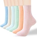 ATBITER Women Thin Cotton Crew Socks,Ankle Bootie Casual Dress Socks 6Pairs