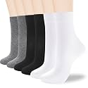 ATBITER Women Thin Cotton Crew Socks,Ankle Bootie Casual Dress Socks 6Pairs