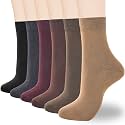 ATBITER Women Thin Cotton Crew Socks,Ankle Bootie Casual Dress Socks 6Pairs