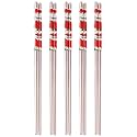 Reusable Stainless Steel 1 Pair Chopsticks 23 cm Long Metal Chopstick Easy to Use Chop Stick for Noodles Sushi Hotpot Thai Foods for Home at Dinner (Spicy Red)