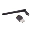 Atevon Dual-Band WiFi Adapter with Antenna (Black) – 1200Mbps Wireless LAN Network Card for Desktop PC & Laptop – Supports 802.11ac, Easy Plug & Play Setup