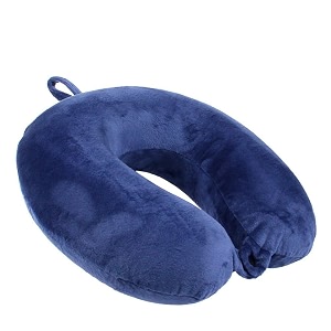 atevon navy blue travel neck pillow - advanced air pillow technology for cervical pain relief comfort neck support cushion for car amp flights essential sleeping neck rest