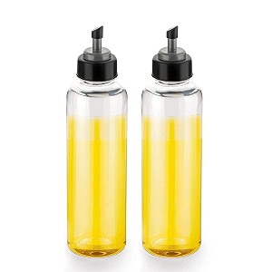 atevon plastic oil dispenser combo - 1000ml transparent pack of 2