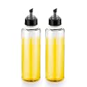 ATEVON Plastic Oil Dispenser Combo - 1000ML, Transparent, Pack of 2