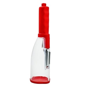 atevon smart multifunctional vegetablefruit peeler for kitchen with containers stainless steel blade