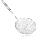 ATEVON Stainless Steel Spider Strainer Skimmer - Deep Fryer Ladle, Food Strainer for Cooking and Frying, 13 Cms