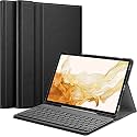 ABOUTTHEFIT Keyboard Case for Samsung Galaxy Tab S8 Plus 2022/S7 Fe 2021/S7 Plus 2020 12.4 Inch with S Pen Holder, Slim Stand Cover Detachable Wireless Bluetooth Keyboard, Black