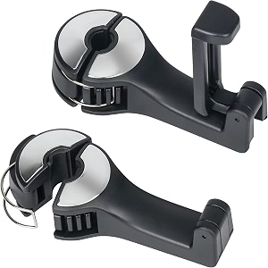 atha 2 in 1 car seat hooks  plastic 360 rotation headrest car seat back hooks with mobile phone holder universal car seat internal accessories hooks for bag umbrellas clothes 1 psc_multicolor