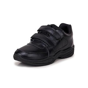athco school shoes black for boys amp girls soft cushioned memory foam heel pad supportuniform shoes  lightweight  velcroo easy wear amp carepadded textured heel grip lining  breathable  all day comfort athco blossom