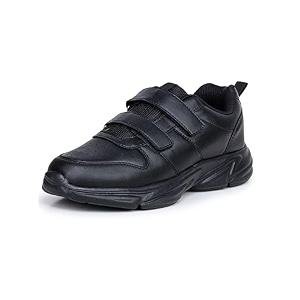 athco unisex-child school shoes  soft cushioned memory foam heel pad support  anti bacterial insole  kid39s  boy39s  girl39s  children uniform shoes  lightweight  velcro easy wear amp care formal shoes  non-marking sole  padded textured heel grip lining  breathable  all day comfort athco care-velcro