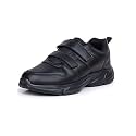 Athco Unisex-child School Shoes | Soft Cushioned Memory Foam Heel Pad Support | Anti Bacterial Insole | Kid's | Boy's | Girl's | Children |Uniform Shoes | Lightweight | Velcro |Easy Wear & Care| Formal Shoes |