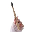 Athelas Premium Bamboo Toothbrush With Charcoal Activated Bristles | 100% Natural Bamboo Sustainable Toothbrush With 10X Whitening Soft Charcoal Bristles (Charco), Manual, Adult