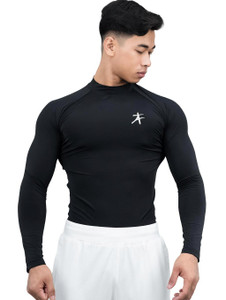 Athflex Self Design Men High Neck Black