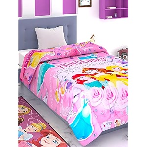 athom living disney princess pink kids comforter soft amp lightweight durable bedding for kids cozy amp vibrant printed bedspread machine washable  390 gsm 135x220 cm