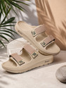 ATHREE Men Comfort with Adjustable Straps, Cushioned Sole Slides