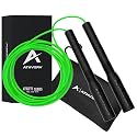 Pro Freestyle Long Handle Jump Rope, 4mm Competition Speed Jump Rope, Skipping Rope for Tricks &amp; Releases (Green)