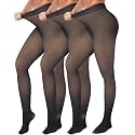 ATHVOTAR Fleece Lined Winter Tights Women - Thermal Warm Opaque Pantyhose Thick Sheer Leggings