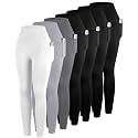 ATHVOTAR Leggings with Pockets for Women, 7 Packs High Waisted Workout Tummy Control Yoga Pants