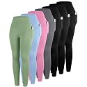 ATHVOTAR Leggings with Pockets for Women, 7 Packs High Waisted Workout Tummy Control Yoga Pants