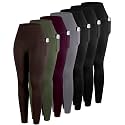 ATHVOTAR Leggings with Pockets for Women, 7 Packs High Waisted Workout Tummy Control Yoga Pants