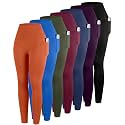 ATHVOTAR Leggings with Pockets for Women, 7 Packs High Waisted Workout Tummy Control Yoga Pants
