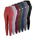 ATHVOTAR Leggings with Pockets for Women, 7 Packs High Waisted Workout Tummy Control Yoga Pants