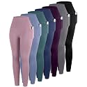 ATHVOTAR Leggings with Pockets for Women, 7 Packs High Waisted Workout Tummy Control Yoga Pants