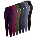 ATHVOTAR Leggings with Pockets for Women, 7 Packs High Waisted Workout Tummy Control Yoga Pants