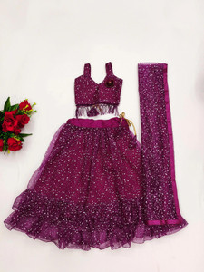 Atierking Indi Girls Lehenga Choli Fusion Wear
