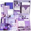 ATIRAMANIYA Scrapbook Kit 232 Pcs, Junk Journal Kit with Journaling Supplies, Scrapbook Paper, A6 Grid Notebook, Washi Stickers, Washi Tape, Scrapbook Kit Craft DIY Gift Set (Purple Book)