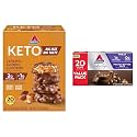 Atkins Caramel Almond Clusters, Gluten Free, High in Fiber, 1g Sugar, 2g Net Carb, Keto Friendly, 20 Count &amp; Endulge Peanut Butter Cups, Dessert Favorite, Low Carb, 0g Sugar, 20 Count