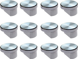 atlantic fully brass half round mirror glass bracket holder 10mm  chrome finish  wall mounted  pack of 12 piece 15mm shelf bracket brass