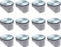 ATLANTIC Fully Brass Half Round Mirror Glass Bracket Holder 10mm | Chrome Finish | Wall Mounted | Pack of 12 Piece 15MM Shelf Bracket (Brass)
