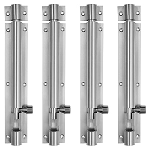 atlantic plain tower bolt 12 inch aluminium ss finish pack of 4 piece