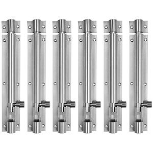 atlantic plain tower bolt 12 inch aluminium ss finish pack of 6 piece