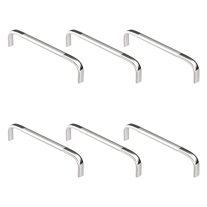 atlantic stainless steel capsule d dwawer cabinet handles 8 inch total length 200 mm hole to hole 195 mm twotone finish pack of 6 pieces pull handle